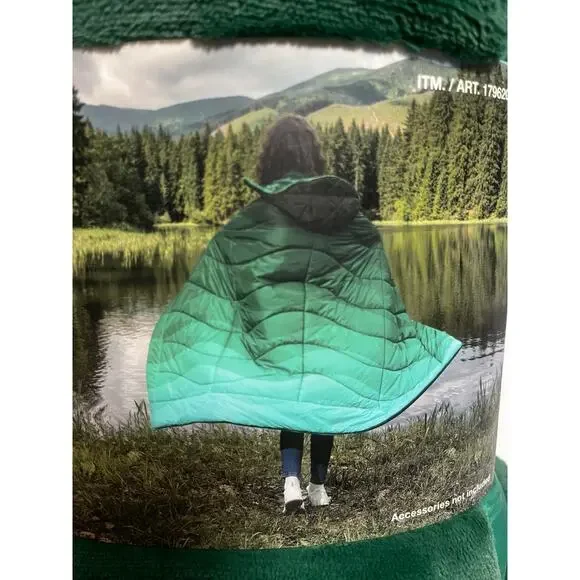 RARE FIND! Weatherproof Vintage HOODED OUTDOOR BLANKET | Green 54x72" - Picture 9 of 13